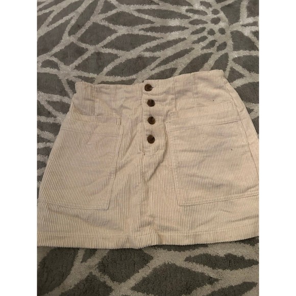 Forever 21 Cream Corduroy Button Up Mini Skirt - Picture 1 of 4